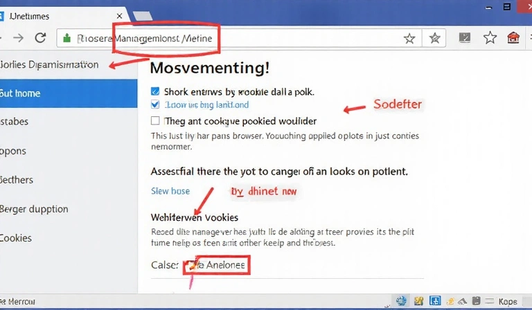 Browser settings for cookie management