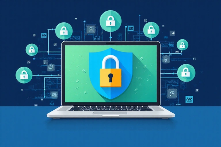 Data security illustration showing protected personal information