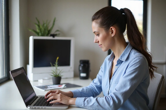 Student using online learning platform